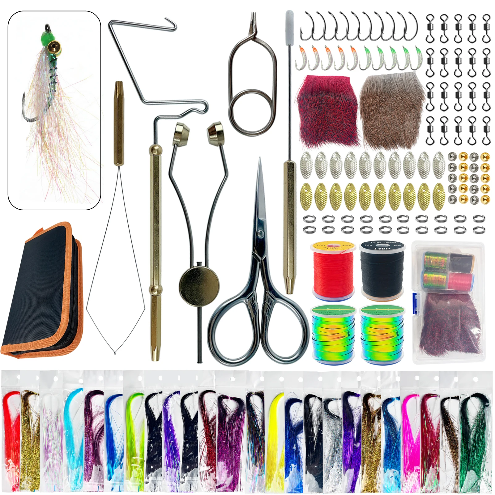 FREE FISHER 138pcs/Lot Fishing Flies Tying Tool Kit,DIY Insect Lure Materials,Crystal Flash Wires,Fly Fishing Baits Accessories
FREE FISHER 138pcs/Lot Fishing Flies Tying Tool Kit,DIY Insect Lure Materials,Crystal Flash Wires,Fly Fishing Baits Accessories