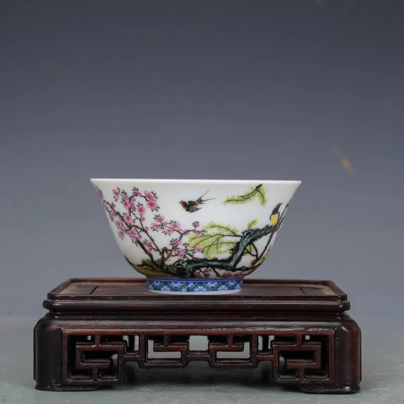 3.3"Good China Colour Enamels Porcelain Plum Blossom Willow Tree Animal Bird Cup
3.3"Good China Colour Enamels Porcelain Plum Blossom Willow Tree Animal Bird Cup