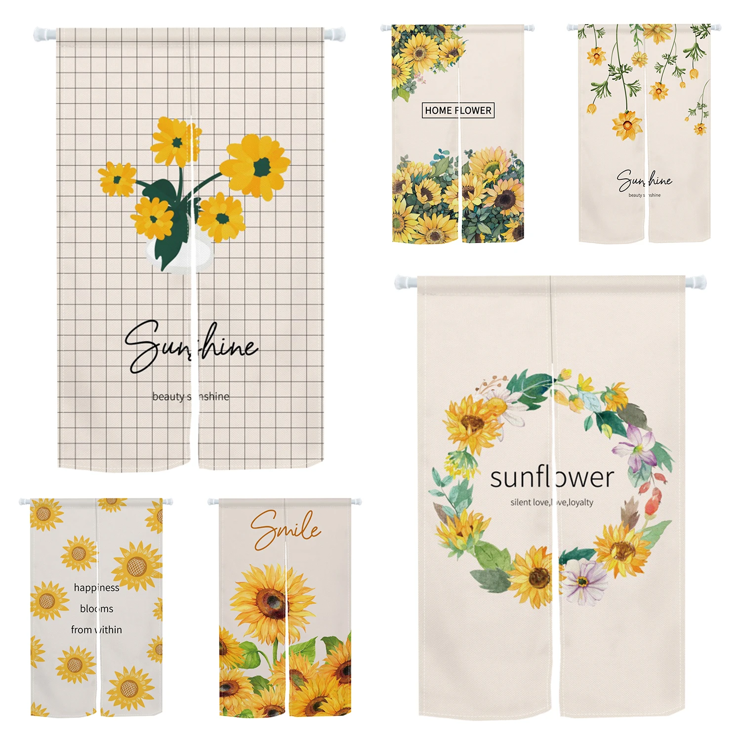 Sunflower Yellow Flower Door Curtain Entrance Doorway Curtain Noren Kitchen Living Room Partition Bedroom Hanging Half-Curtain
Sunflower Yellow Flower Door Curtain Entrance Doorway Curtain Noren Kitchen Living Room Partition Bedroom Hanging Half-Curtain