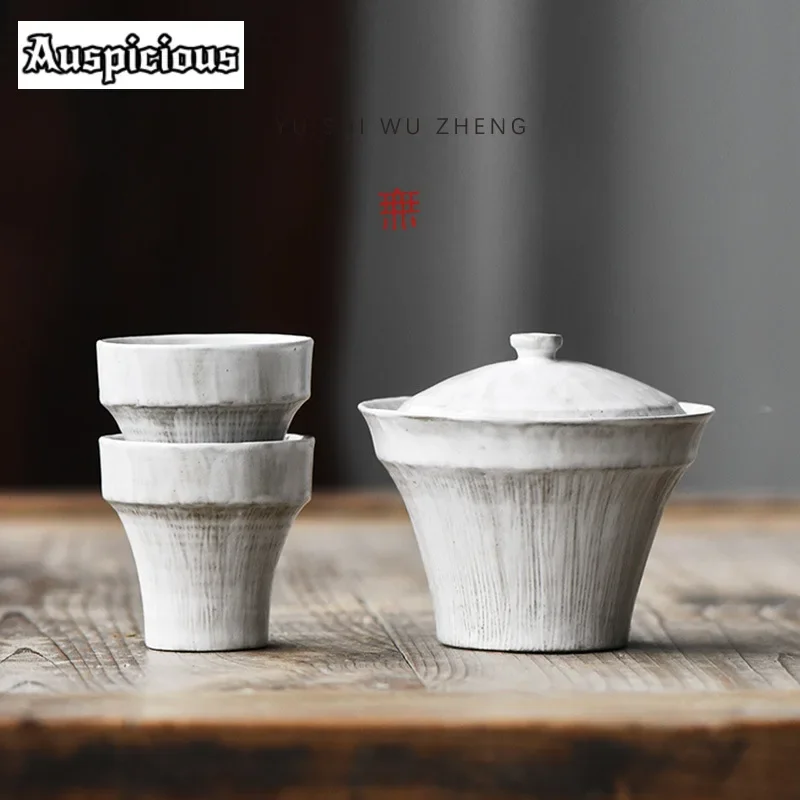 Japanese Powder Yin White Tea Tureen Handmade Pottery Gaiwan 1 Bowl 2 Cups Set Chinese Tea Brewing Tea Set Kung Fu Teaware Gift
Japanese Powder Yin White Tea Tureen Handmade Pottery Gaiwan 1 Bowl 2 Cups Set Chinese Tea Brewing Tea Set Kung Fu Teaware Gift