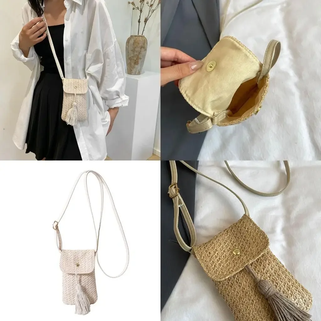 Beach Woven Straw Tassels Small Phone Bag for Women's Fashion Shoulder Crossbody Purse Wallet with Adjustable Strap
Beach Woven Straw Tassels Small Phone Bag for Women's Fashion Shoulder Crossbody Purse Wallet with Adjustable Strap