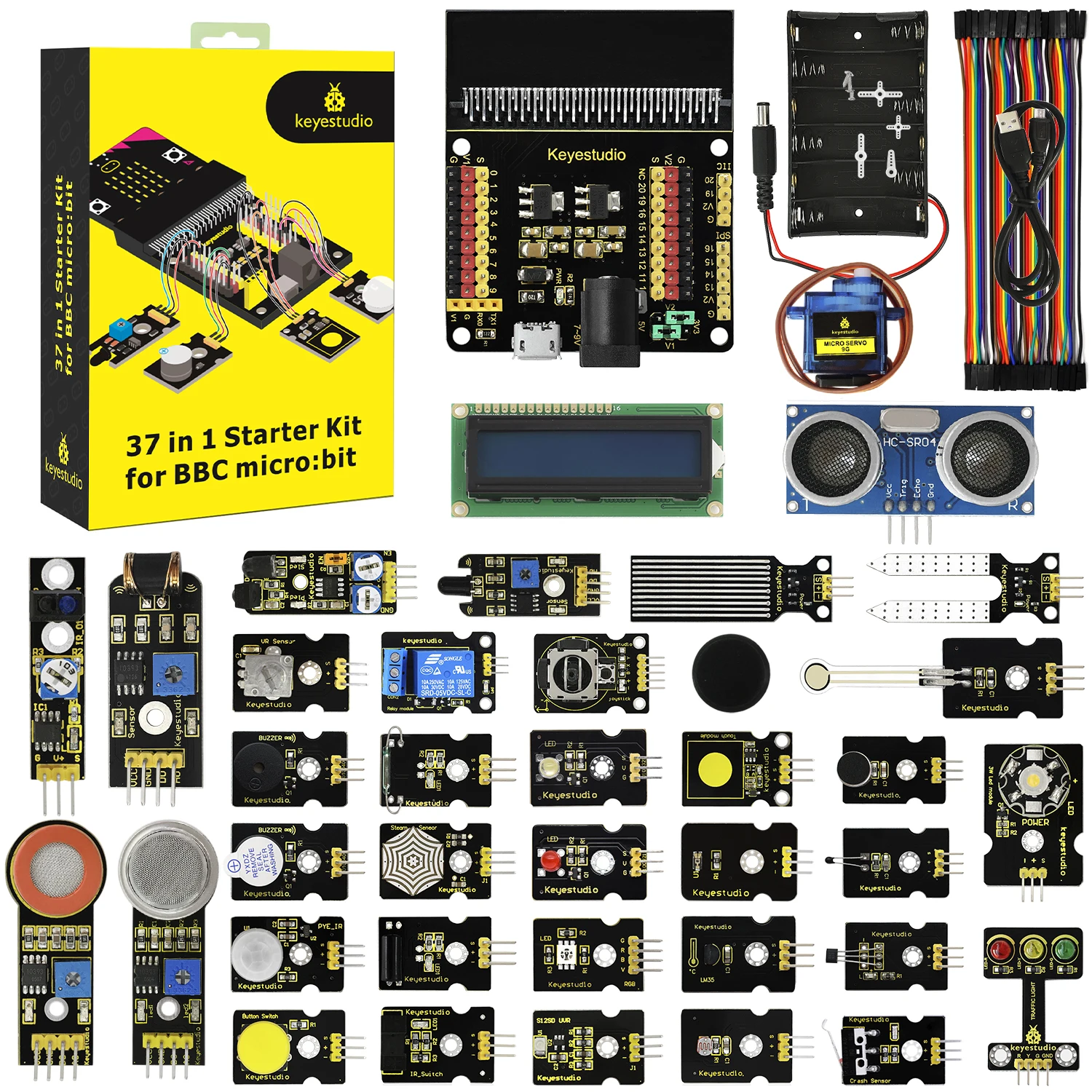 Набор для начинающих сенсоров keyestudio 37 в 1 для BBC Micro:Bit (без платы Micro:Bit)
Набор для начинающих сенсоров keyestudio 37 в 1 для BBC Micro:Bit (без платы Micro:Bit)