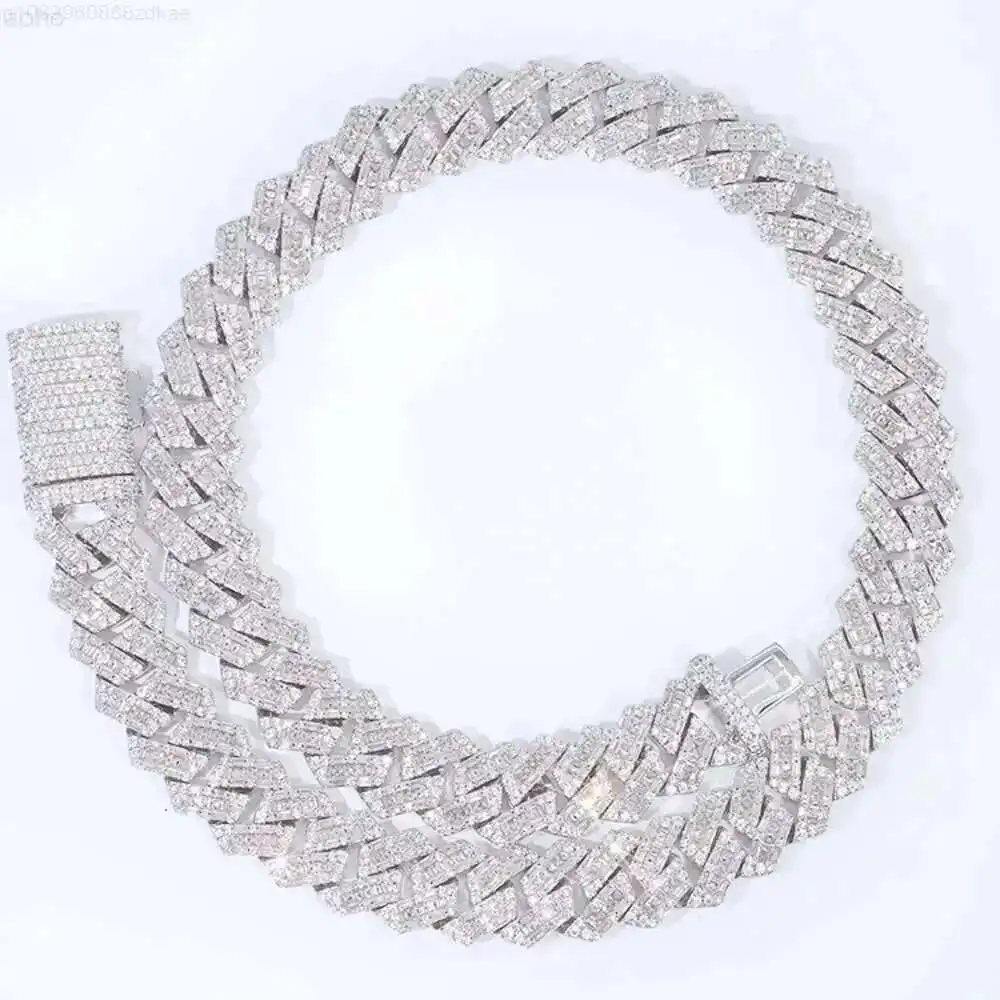 Miami Cuban Necklace 14mm Wide Baguette with Round Brilliant Cut Moissanite Vvs d Color S925 Cuban Link Chain
Miami Cuban Necklace 14mm Wide Baguette with Round Brilliant Cut Moissanite Vvs d Color S925 Cuban Link Chain