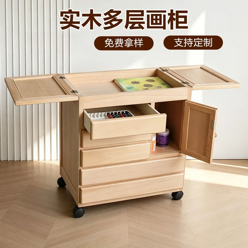 Beech cabinet art special painting cart oil tool cart solid wood mobile painting tool cart storage rack
Beech cabinet art special painting cart oil tool cart solid wood mobile painting tool cart storage rack