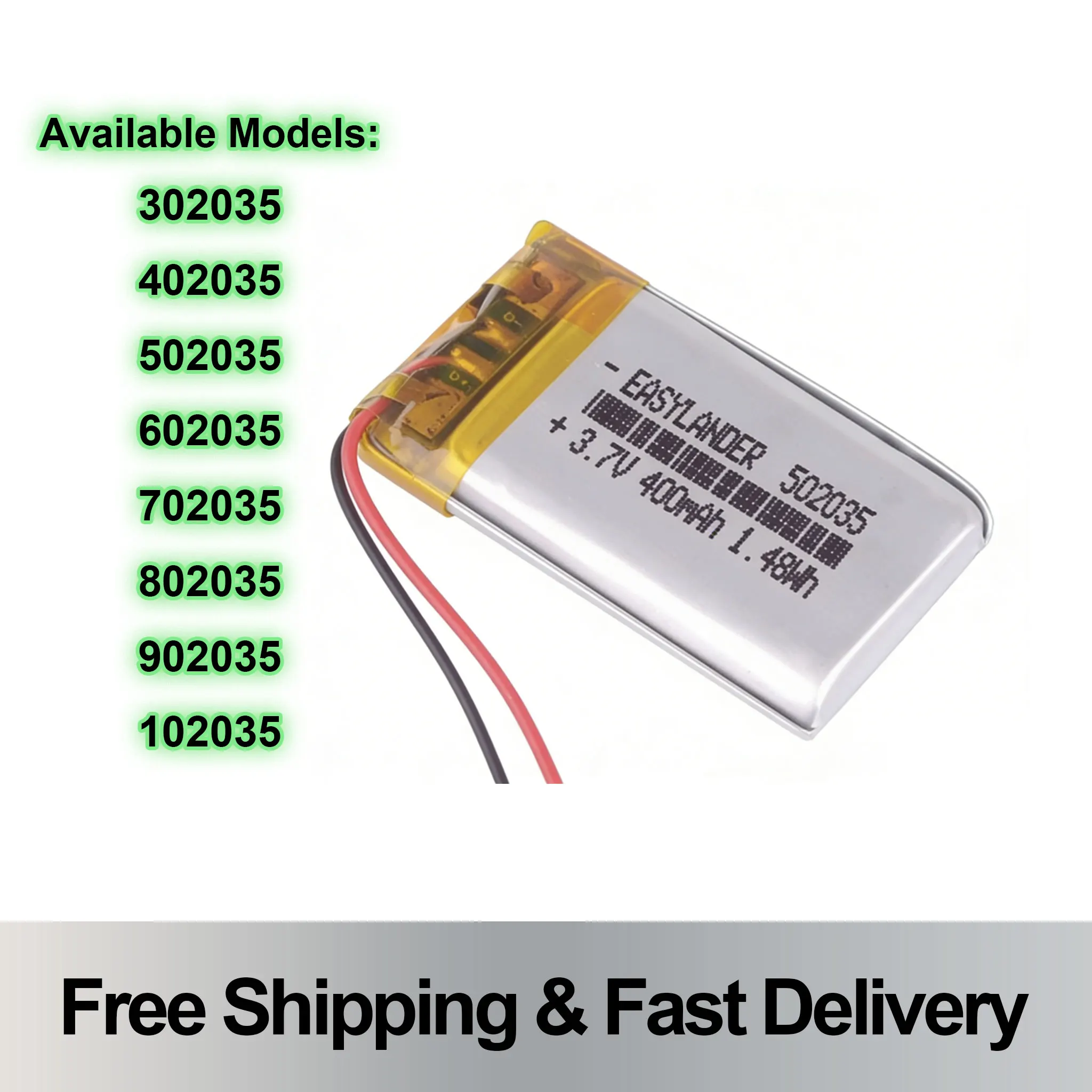 3.7V 300mAh Lithium Polymer Battery 10Pcs 402035 302035 502035 602035 702035 802035 902035 102035 Lipo Batteries
3.7V 300mAh Lithium Polymer Battery 10Pcs 402035 302035 502035 602035 702035 802035 902035 102035 Lipo Batteries