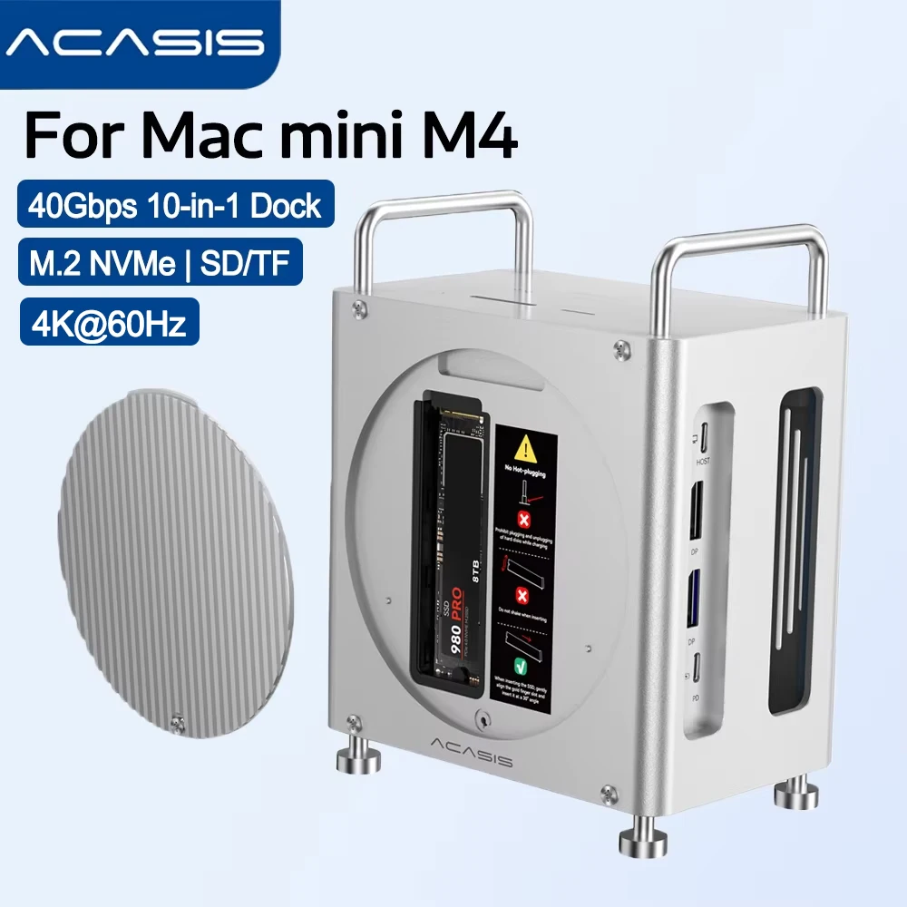 Док-станция и подставка ACASIS для Mac Mini M4, корпус для M.2 NVMe SSD 40 Гбит/с, док-станция 10-в-1, USB-C хаб с 2xDP, SD/TF 3.0, 3xUSB-A 3.2
Док-станция и подставка ACASIS для Mac Mini M4, корпус для M.2 NVMe SSD 40 Гбит/с, док-станция 10-в-1, USB-C хаб с 2xDP, SD/TF 3.0, 3xUSB-A 3.2