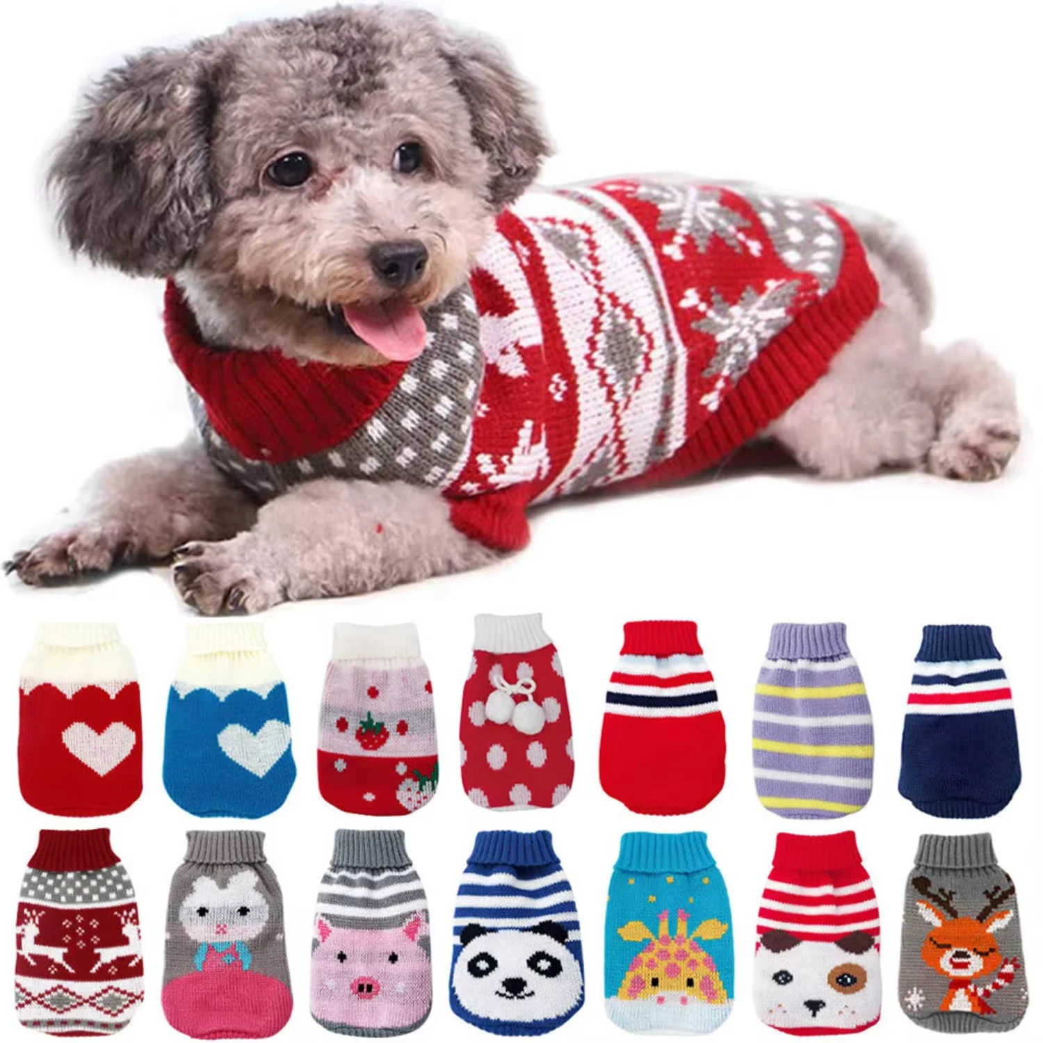 2025 Hot Selling Polyester Pet Christmas Sweater Winter Cute Big Dog Clothes Dog clothes luxury Pet designer clothes Ropa perro
2025 Hot Selling Polyester Pet Christmas Sweater Winter Cute Big Dog Clothes Dog clothes luxury Pet designer clothes Ropa perro