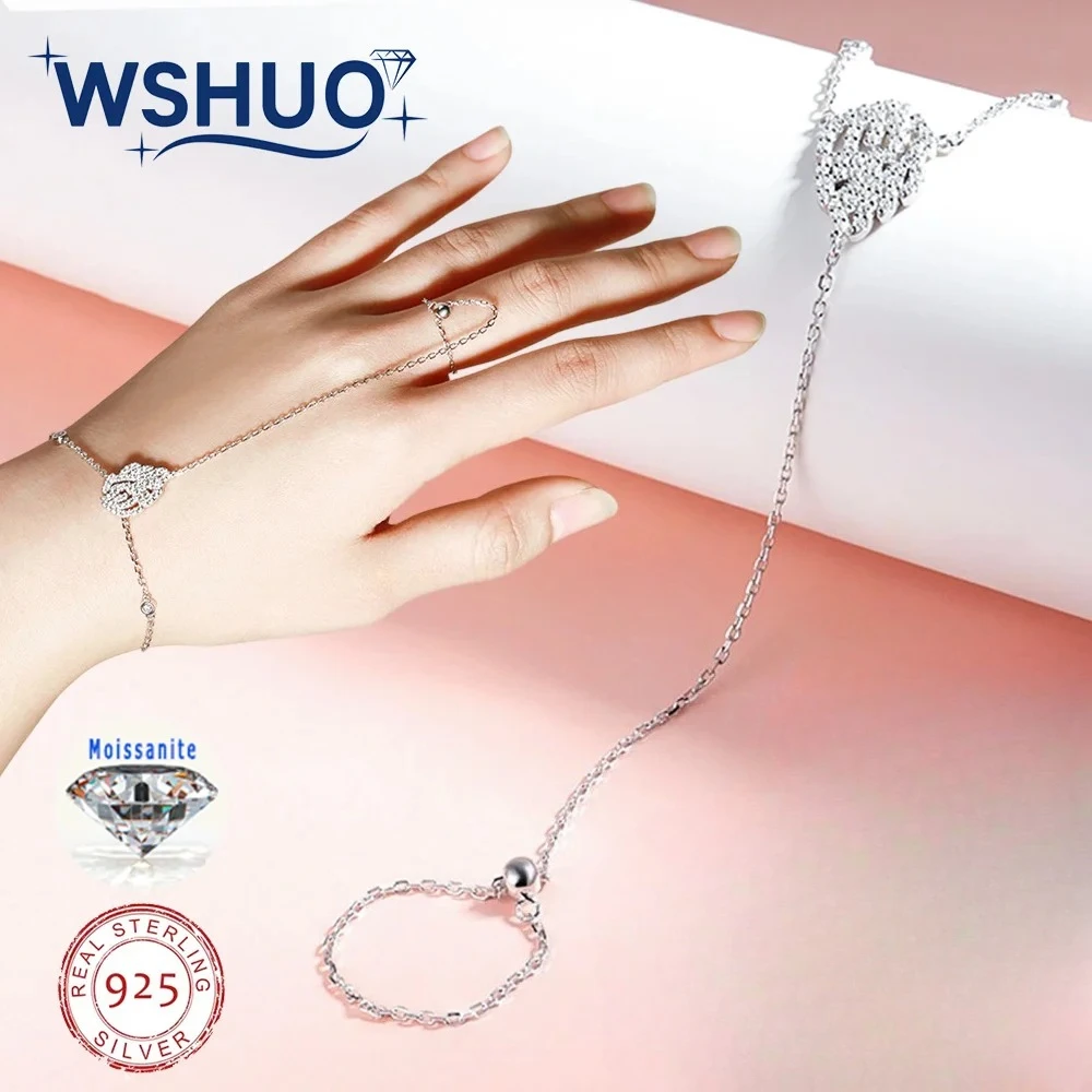 WSHUO Full Moissanite Bracelet for Women Sparkling Adjustable 14-19CM Sterling Silver 925 Jewelry GRA Certified Gift Lab Diamond
WSHUO Full Moissanite Bracelet for Women Sparkling Adjustable 14-19CM Sterling Silver 925 Jewelry GRA Certified Gift Lab Diamond
