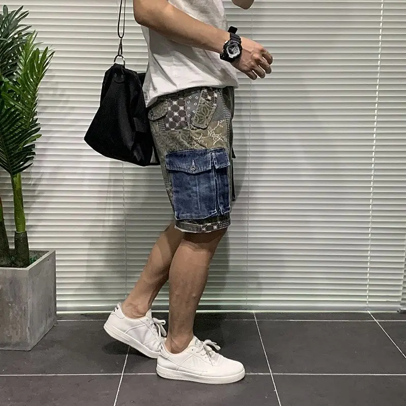Men's Khaki Camouflage Denim Shorts Five Point Cargo Style American Casual Many Pockets
Men's Khaki Camouflage Denim Shorts Five Point Cargo Style American Casual Many Pockets