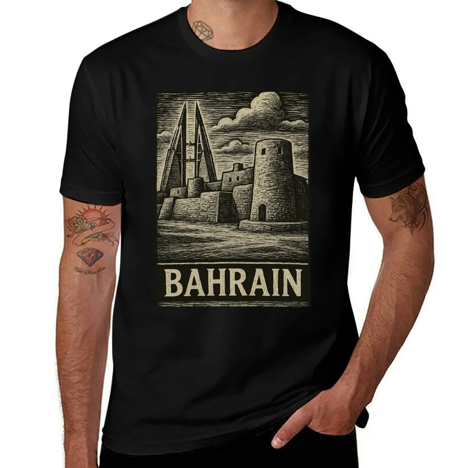 Bahrain Linocut Style T-Shirt Aesthetic clothing plain cotton man t-shirts mens workout shirts
Bahrain Linocut Style T-Shirt Aesthetic clothing plain cotton man t-shirts mens workout shirts