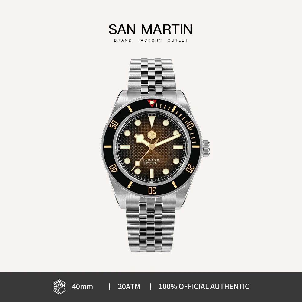 San Martin Watch New 40mm Luxury Men Diving Watches Waffle Dial NH35 Automatic Mechanical Stainless Steel Waterproof 200m SN0128
San Martin Watch New 40mm Luxury Men Diving Watches Waffle Dial NH35 Automatic Mechanical Stainless Steel Waterproof 200m SN0128