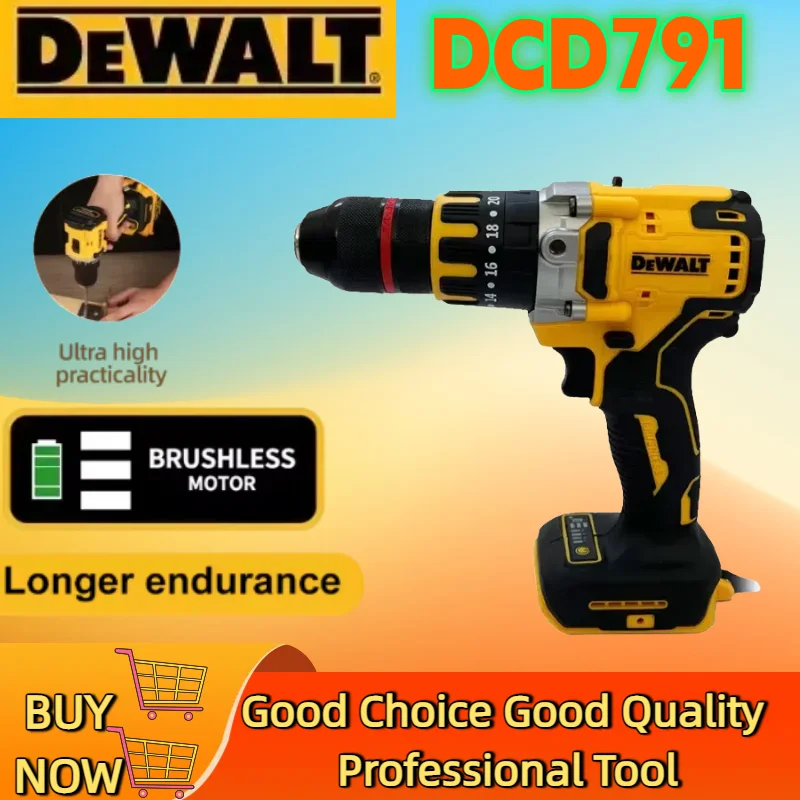 DEWALT DCD791 Compact Cordless Drill Brushless Motor Drill Screwdriver Multi functional Drive Home Rechargeable Electric Tools
DEWALT DCD791 Compact Cordless Drill Brushless Motor Drill Screwdriver Multi functional Drive Home Rechargeable Electric Tools