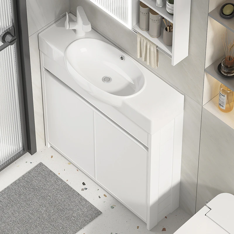 Small Apartment 24 Wide and Narrow Long Aluminum Bathroom Cabinet Ceramic Integrated Washbasin Balcony Corner Cabinet
Small Apartment 24 Wide and Narrow Long Aluminum Bathroom Cabinet Ceramic Integrated Washbasin Balcony Corner Cabinet