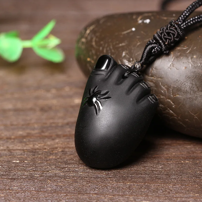 Necklace Men Black Obsidian Little Feet Pendant With Chain Carving Primitive Natural Stone Buddhist Foot Pendants Women Jewelry
Necklace Men Black Obsidian Little Feet Pendant With Chain Carving Primitive Natural Stone Buddhist Foot Pendants Women Jewelry