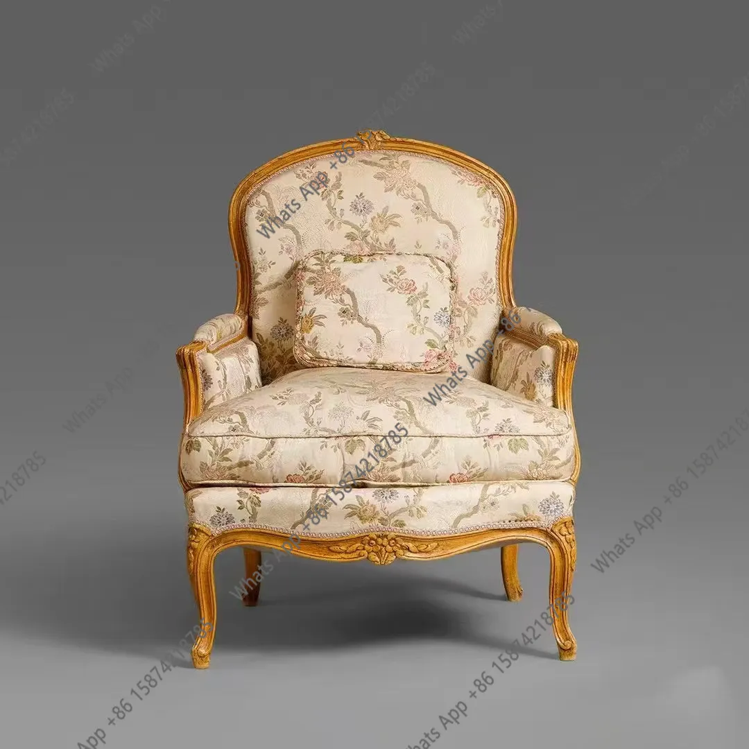 French luxury solid wood carving flower single sofa European and American villa living room balcony fabric tiger leisure chair
French luxury solid wood carving flower single sofa European and American villa living room balcony fabric tiger leisure chair