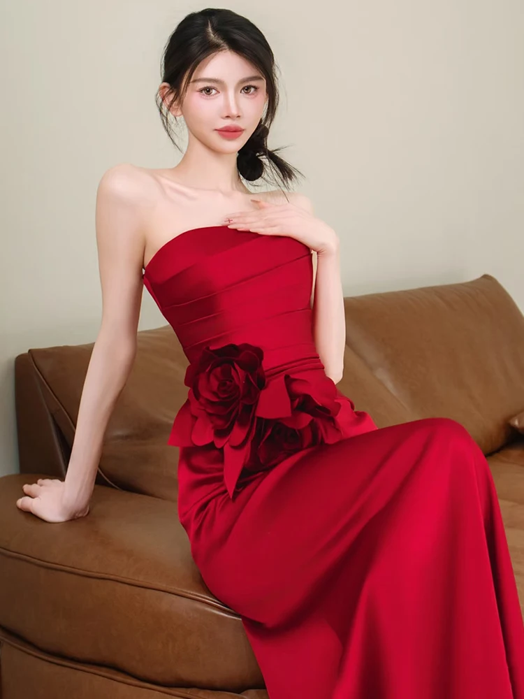 Красное свадебное платье цвета красного вина для помолвки, женское, в корейском стиле, с цветочным узором, ручной работы, с завышенной талией, длинное, без рукавов
Красное свадебное платье цвета красного вина для помолвки, женское, в корейском стиле, с цветочным узором, ручной работы, с завышенной талией, длинное, без рукавов
