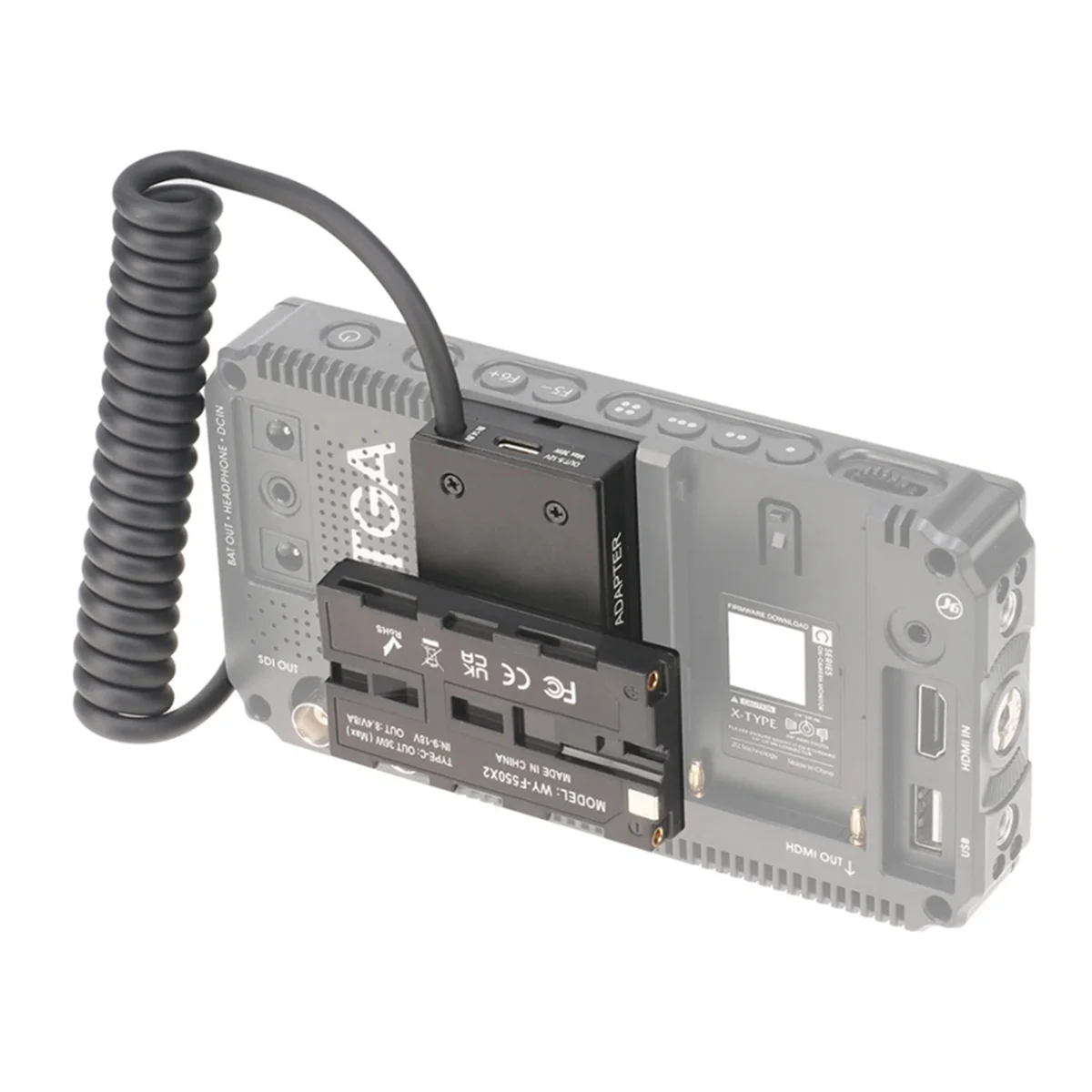 Dummy Battery D-Tap to Dual-Sided NP-F550 Coiled Cable DC Coupler Accessory for Monitor/Light/Mic/Transmitter Receiver-ABRJ
Dummy Battery D-Tap to Dual-Sided NP-F550 Coiled Cable DC Coupler Accessory for Monitor/Light/Mic/Transmitter Receiver-ABRJ