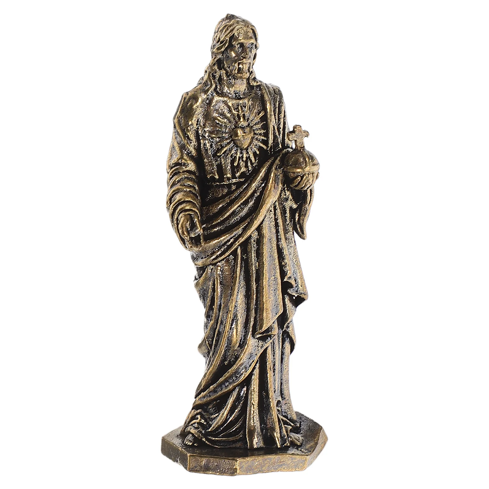 Small Brass Jesus Statue - Elegant Detailed Mini Decoration for Bookshelf Desk Or Landscape Arrangement -
Small Brass Jesus Statue - Elegant Detailed Mini Decoration for Bookshelf Desk Or Landscape Arrangement -