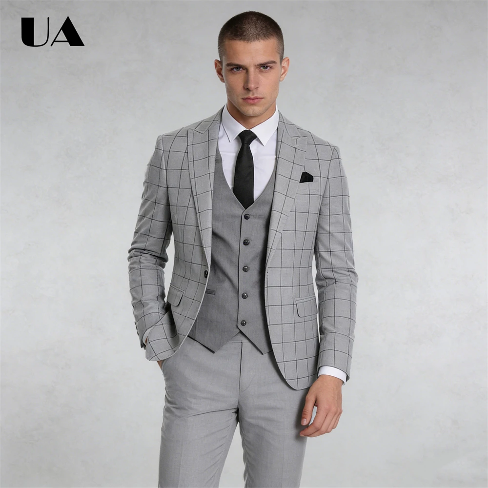 ULBYANRY Grey Three Piece Suit, Men's Business Suit Attire, Meeting Dinner Engagement Ceremony Suit Jacket+Pants+Waistcoat
ULBYANRY Grey Three Piece Suit, Men's Business Suit Attire, Meeting Dinner Engagement Ceremony Suit Jacket+Pants+Waistcoat