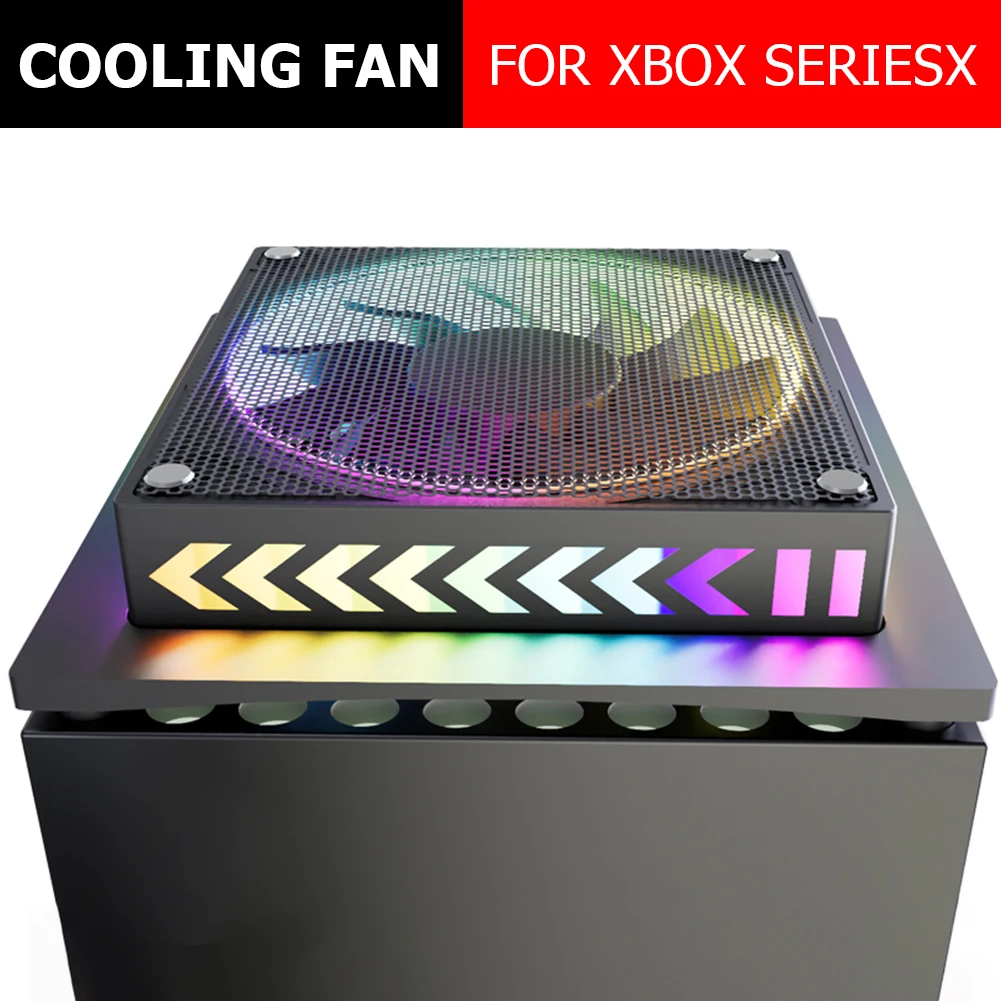 Top Cooling Fan Anti Dust Metal Net Fan External Cooling System Top Cooling Fan For Xbox SeriesX Console Stand with RGB Light
Top Cooling Fan Anti Dust Metal Net Fan External Cooling System Top Cooling Fan For Xbox SeriesX Console Stand with RGB Light
