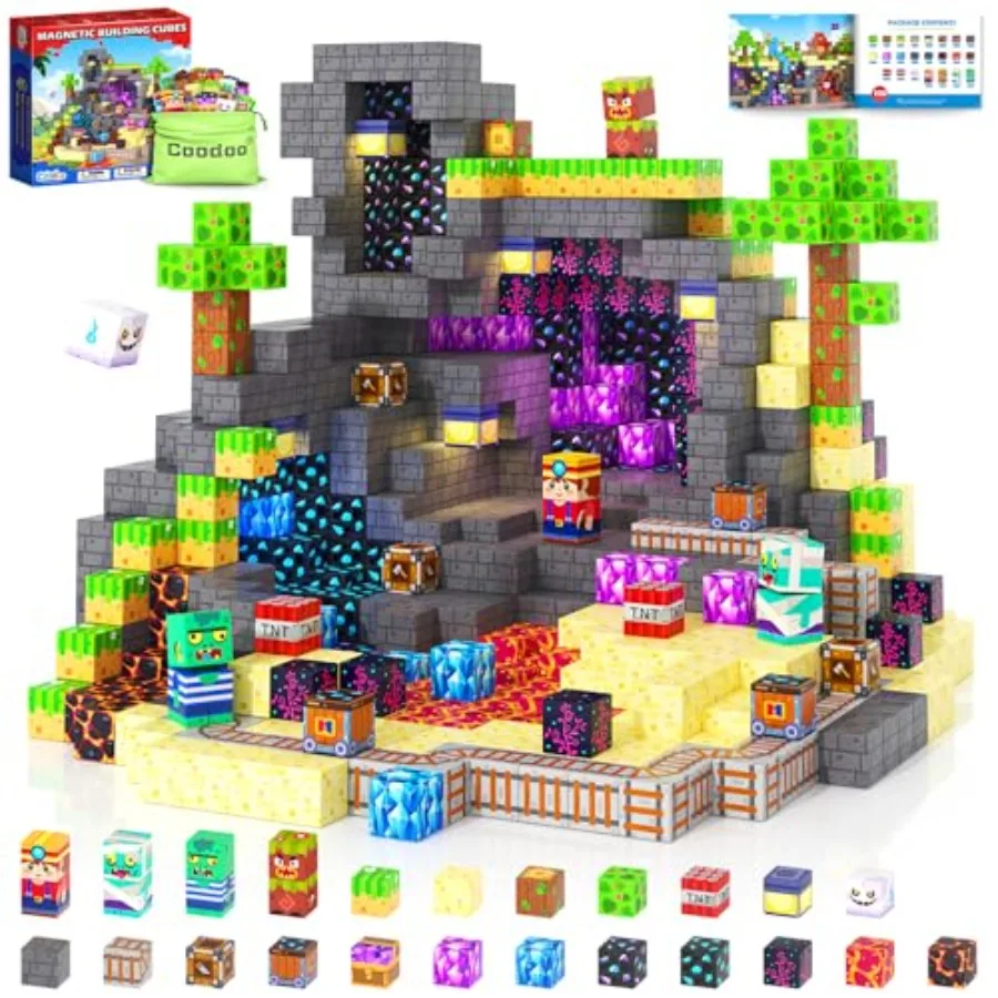 Magnetic Blocks, Build Mine Magnet World Set for Ages 4-8, Magnetic Tiles Toddler Outdoor Toy STEM Construction Building Blocks
Magnetic Blocks, Build Mine Magnet World Set for Ages 4-8, Magnetic Tiles Toddler Outdoor Toy STEM Construction Building Blocks