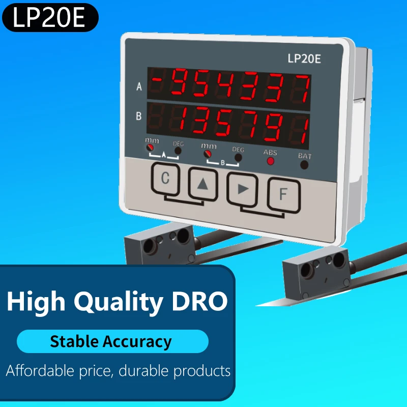 LP20E Digital Display DRO Scale - 2 Axis Magnetic Sensor Tape Encoder Transducer for Woodworking Position Displacement Readout
LP20E Digital Display DRO Scale - 2 Axis Magnetic Sensor Tape Encoder Transducer for Woodworking Position Displacement Readout