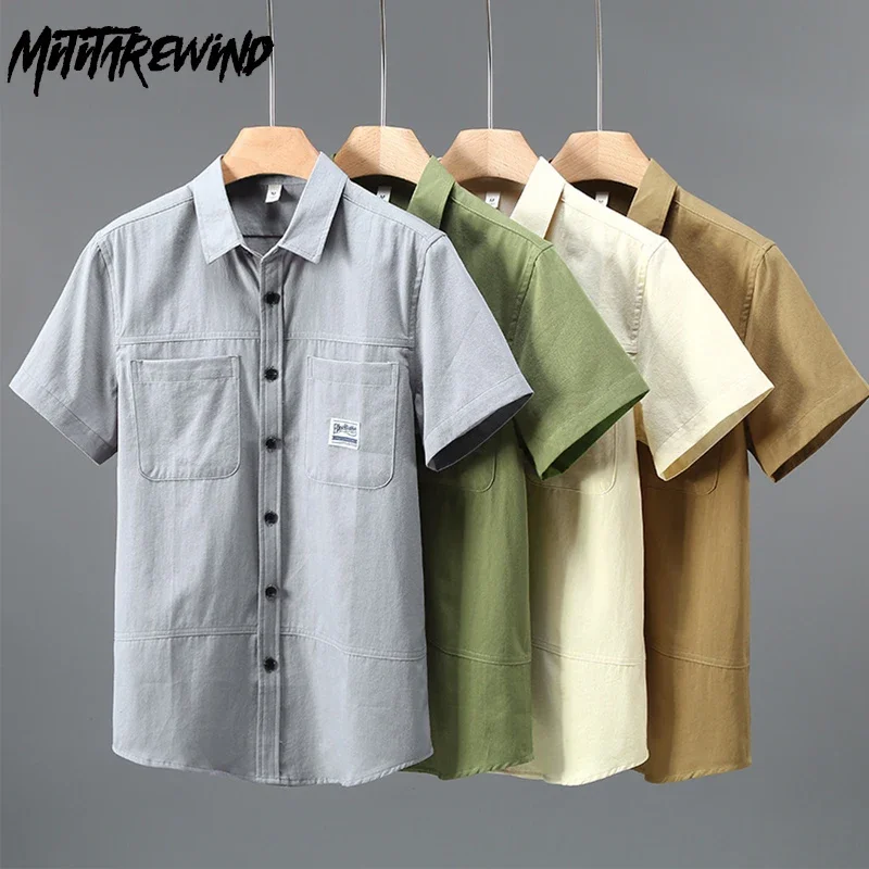 Japanese Style Short Sleeve Cargo Shirt Men Summer Man Shirts Casual Workwear Pure Cotton Tops Lapel Double Pockets Solid Shirt
Japanese Style Short Sleeve Cargo Shirt Men Summer Man Shirts Casual Workwear Pure Cotton Tops Lapel Double Pockets Solid Shirt