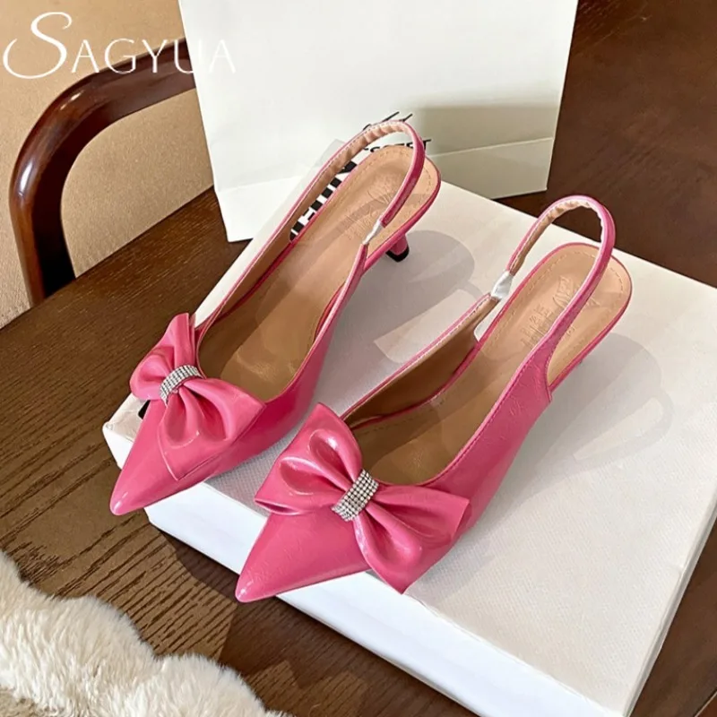 Bow Women Pointed Toe Heeled Sandals Loafers Shoes Woman Slippers Summer 2025 Trend Slingback Dress Shallow Sandalias De Mujer
Bow Women Pointed Toe Heeled Sandals Loafers Shoes Woman Slippers Summer 2025 Trend Slingback Dress Shallow Sandalias De Mujer