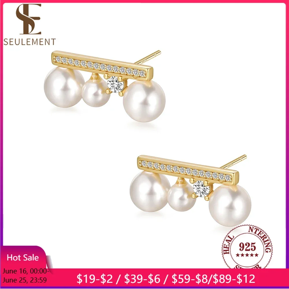 Seulement 925 Sterling Silver Female Luxury Pearl Stud Earrings for Women Vintage Jewelry Balance Beam Earring Accessories
Seulement 925 Sterling Silver Female Luxury Pearl Stud Earrings for Women Vintage Jewelry Balance Beam Earring Accessories