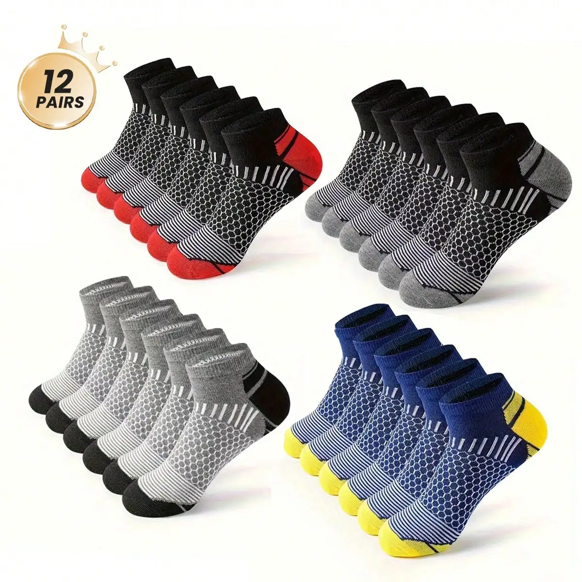 12Pairs Socks For Men,Breathable Ankle Socks Athletic Liners, Men's Short Sports Socks - Moisture-Wicking, Breathable, All-Season Athletic Socks , Men Gifts Medias De Hombre
12Pairs Socks For Men,Breathable Ankle Socks Athletic Liners, Men's Short Sports Socks - Moisture-Wicking, Breathable, All-Season Athletic Socks , Men Gifts Medias De Hombre