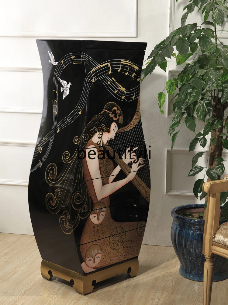 Black modern simple light luxury bedroom solid wood storage multi-bucket TV next to small decorative high cabinet
Black modern simple light luxury bedroom solid wood storage multi-bucket TV next to small decorative high cabinet