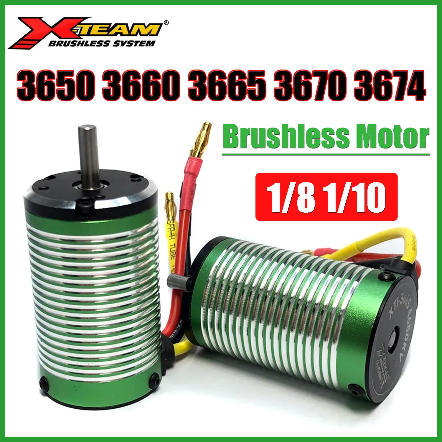 X-TEAM Waterproof Brushless 3650 3660 3665 3670 3674 Motor for 1/10 1/8 RC Buggy Monster Drift Racing Off-Road Car Boat RC Model
X-TEAM Waterproof Brushless 3650 3660 3665 3670 3674 Motor for 1/10 1/8 RC Buggy Monster Drift Racing Off-Road Car Boat RC Model