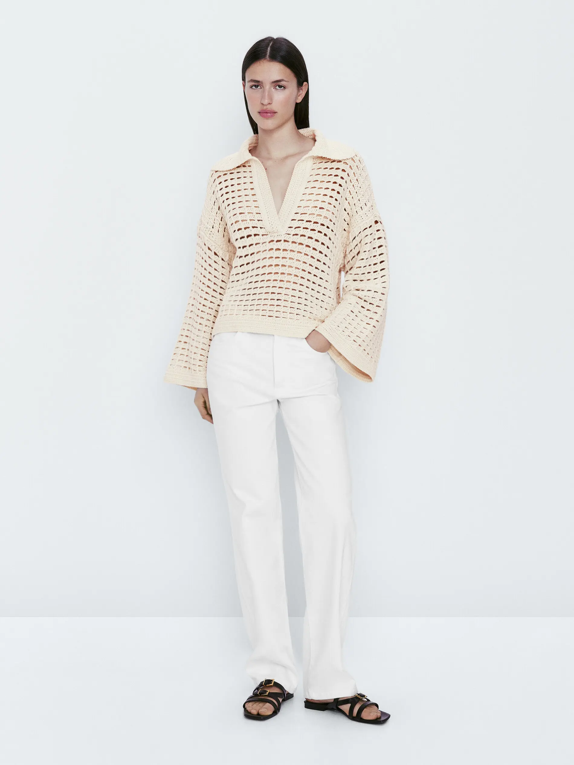 Ethereal MD 2025 massidutti summer new style of Ladies' casual Crochet hollowed-out lapel pullover knitted sweater
Ethereal MD 2025 massidutti summer new style of Ladies' casual Crochet hollowed-out lapel pullover knitted sweater