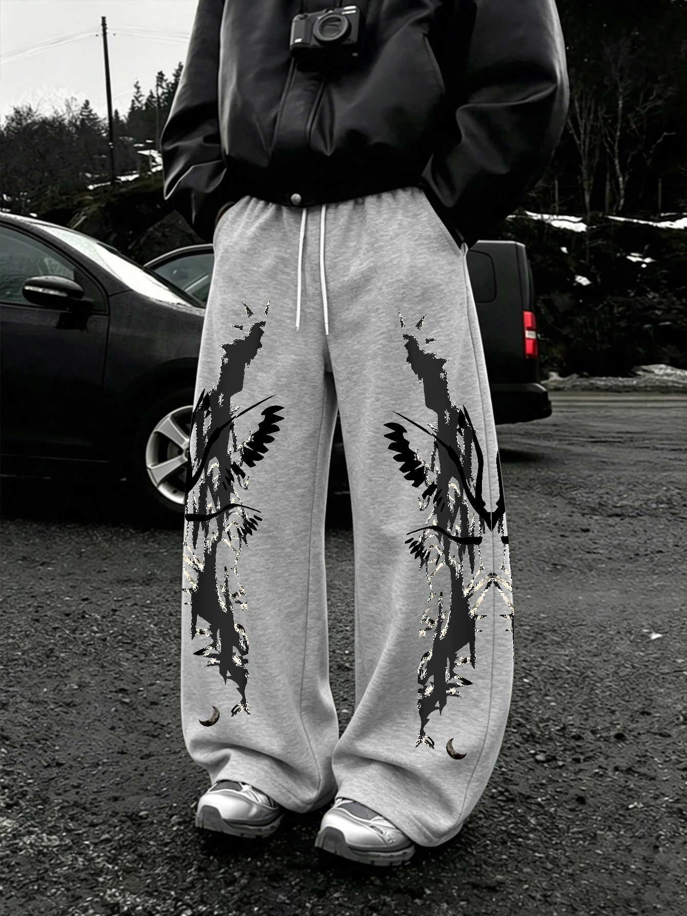 Men Dark Angel Wing Moon Graphic Wide Leg Sweatpants Drawstring Loose Straight Baggy Y2K Gothic Streetwear Jogger Pants
Men Dark Angel Wing Moon Graphic Wide Leg Sweatpants Drawstring Loose Straight Baggy Y2K Gothic Streetwear Jogger Pants