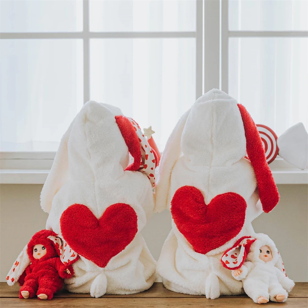 Spring Winter Baby Rabbit Romper Plush Big Ears Hooded Jumpsuit Newborn Baby Girls Boys Clothes Valentines Day New Year Costume
Spring Winter Baby Rabbit Romper Plush Big Ears Hooded Jumpsuit Newborn Baby Girls Boys Clothes Valentines Day New Year Costume