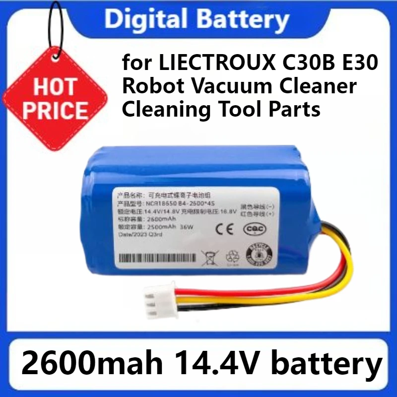 18650 Li Ion Battery for LIECTROUX C30B E30 Robot Vacuum Cleaner Cleaning Tool Parts 2600mAh 14.4v Battery
18650 Li Ion Battery for LIECTROUX C30B E30 Robot Vacuum Cleaner Cleaning Tool Parts 2600mAh 14.4v Battery