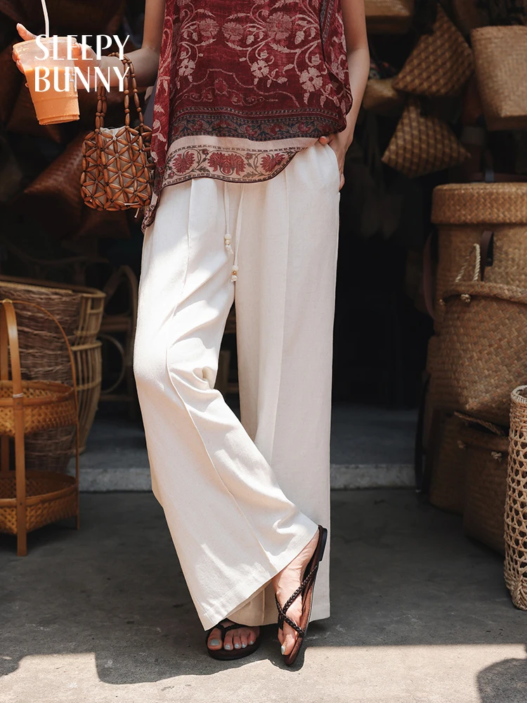 Boho Ethnic Style Drawstring Wide Leg Pants Women Summer Lightweight High Waist Loose Casual Flowy Trousers Elastic Waistband
Boho Ethnic Style Drawstring Wide Leg Pants Women Summer Lightweight High Waist Loose Casual Flowy Trousers Elastic Waistband