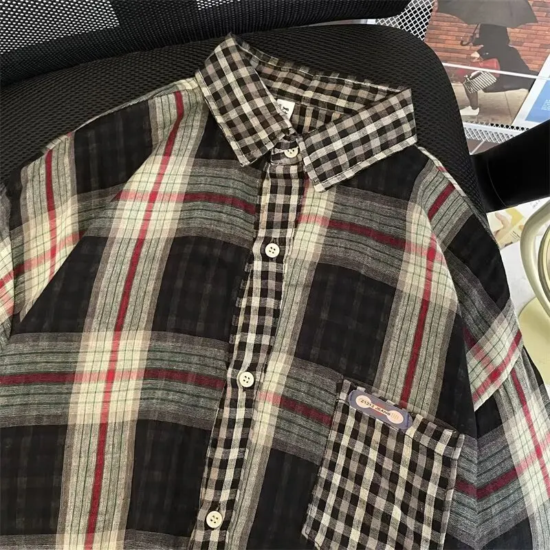 Loose Fit Plaid Patchwork Long Sve irt Men's Autumn Winter plus Size Streetwear Hip Hop Design Casual Top Trendy Sle
Loose Fit Plaid Patchwork Long Sve irt Men's Autumn Winter plus Size Streetwear Hip Hop Design Casual Top Trendy Sle