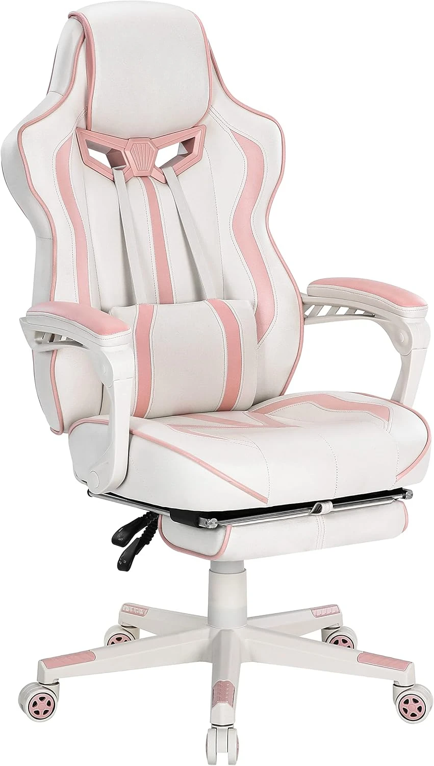Pink girl computer game chair, lounge chair with massage footstool, ergonomic high back home office game chair (white/pink)
Pink girl computer game chair, lounge chair with massage footstool, ergonomic high back home office game chair (white/pink)