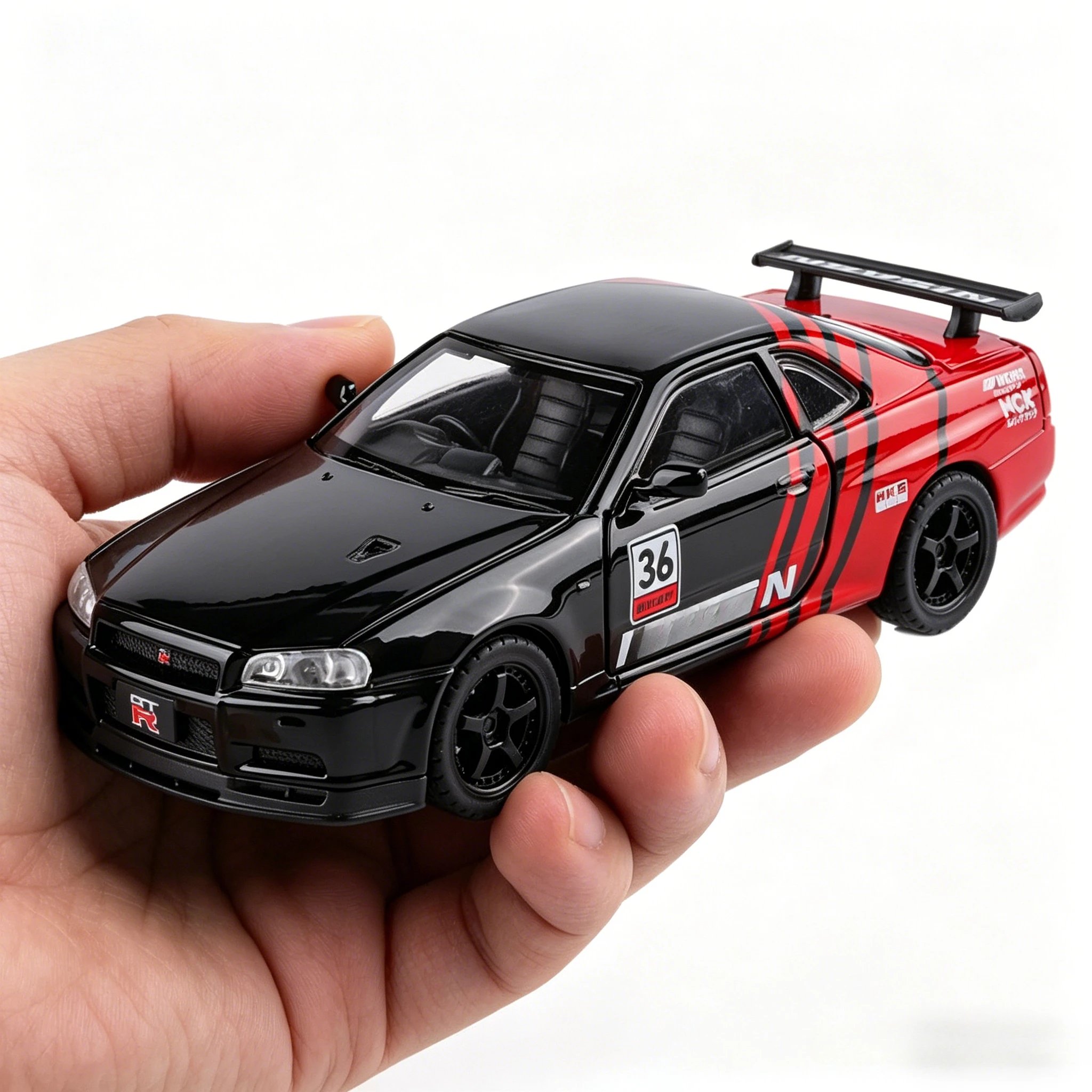 1:32 Skyline GTR R34 Modified Car Alloy Car Model Sound and Light Pull Back Children's Toy Collectibles Birthday gifts
1:32 Skyline GTR R34 Modified Car Alloy Car Model Sound and Light Pull Back Children's Toy Collectibles Birthday gifts