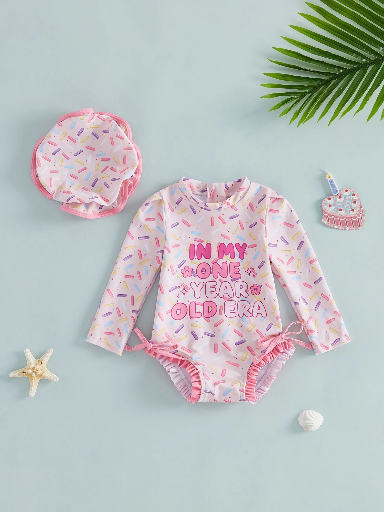 Toddler Girls Swimsuit with Long Sleeve Rash Guard and Swim Cap - Cute 1st Birthday Infant Bathing Suit with Letter
Toddler Girls Swimsuit with Long Sleeve Rash Guard and Swim Cap - Cute 1st Birthday Infant Bathing Suit with Letter