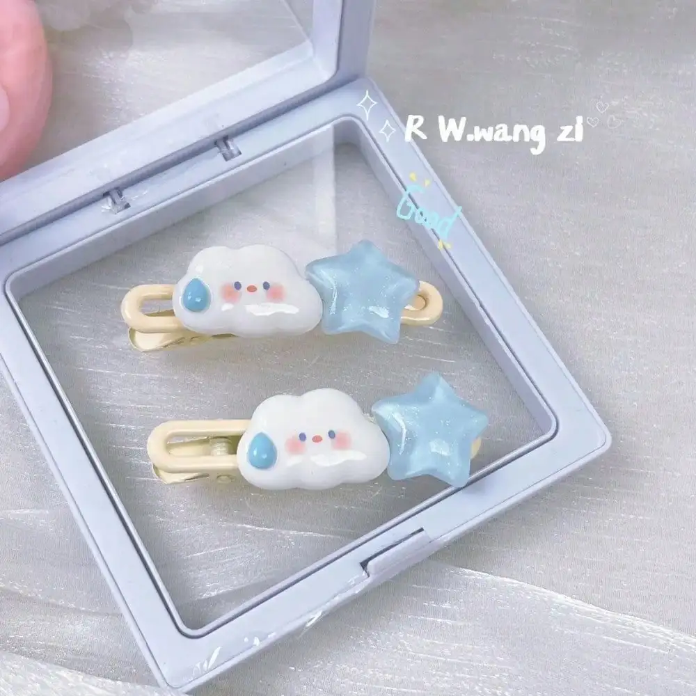Cute Cloud & Star Hair Clips Set Kawaii Blue Resin Hairpins for Daily Use
Cute Cloud & Star Hair Clips Set Kawaii Blue Resin Hairpins for Daily Use