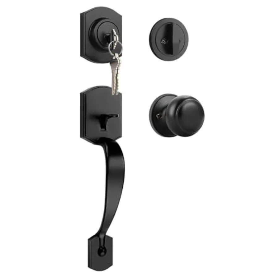 Camelot Trim Lower Half Handleset Matte, Upgated Entry Door Handle with Round Door Knob and Deadbolt Set for Electronic Keypad,
Camelot Trim Lower Half Handleset Matte, Upgated Entry Door Handle with Round Door Knob and Deadbolt Set for Electronic Keypad,