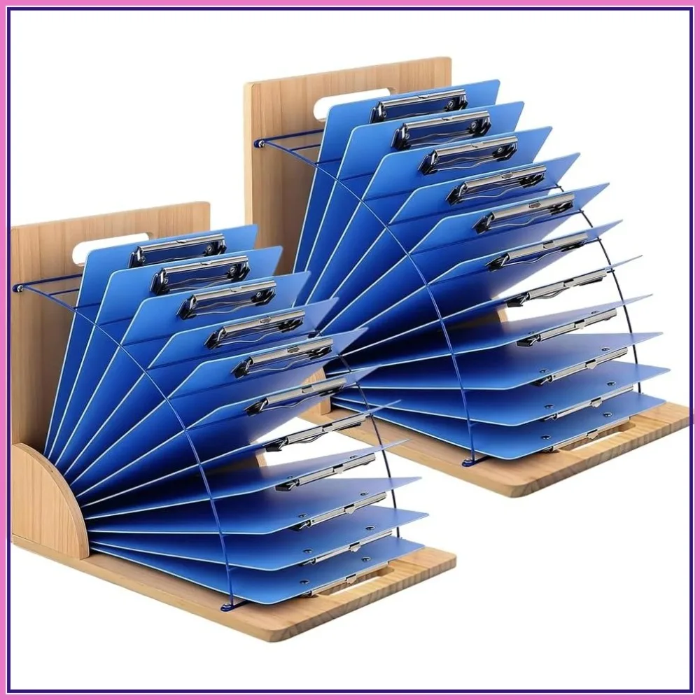 12 Layer Clipboard Holder, Wooden Clipboard Storage Rack with Metal Shelf for Classroom Office
12 Layer Clipboard Holder, Wooden Clipboard Storage Rack with Metal Shelf for Classroom Office