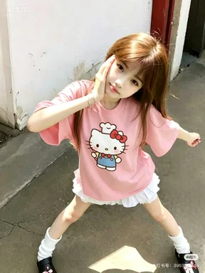 2026 Little Girls Soft Hello Kitty T-shirt Kid Cartoon Short Sleeve Daily Party Outfit Summer new style loose fit
2026 Little Girls Soft Hello Kitty T-shirt Kid Cartoon Short Sleeve Daily Party Outfit Summer new style loose fit
