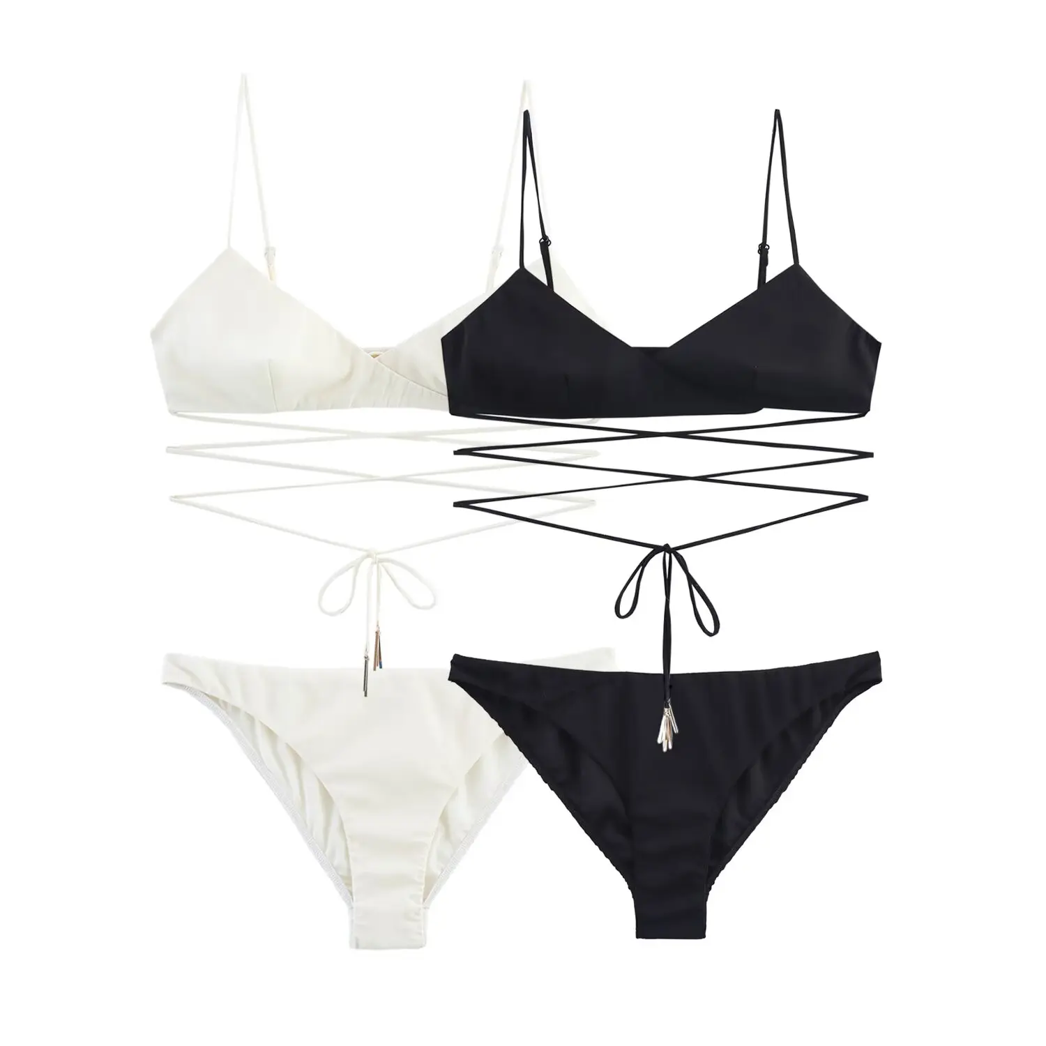 BM&MD&ZA Womens Triangle - Cup Bra with Strappy Metal Decoration and Matching Triangle Panties Set Stylish Underwear Loo
BM&MD&ZA Womens Triangle - Cup Bra with Strappy Metal Decoration and Matching Triangle Panties Set Stylish Underwear Loo