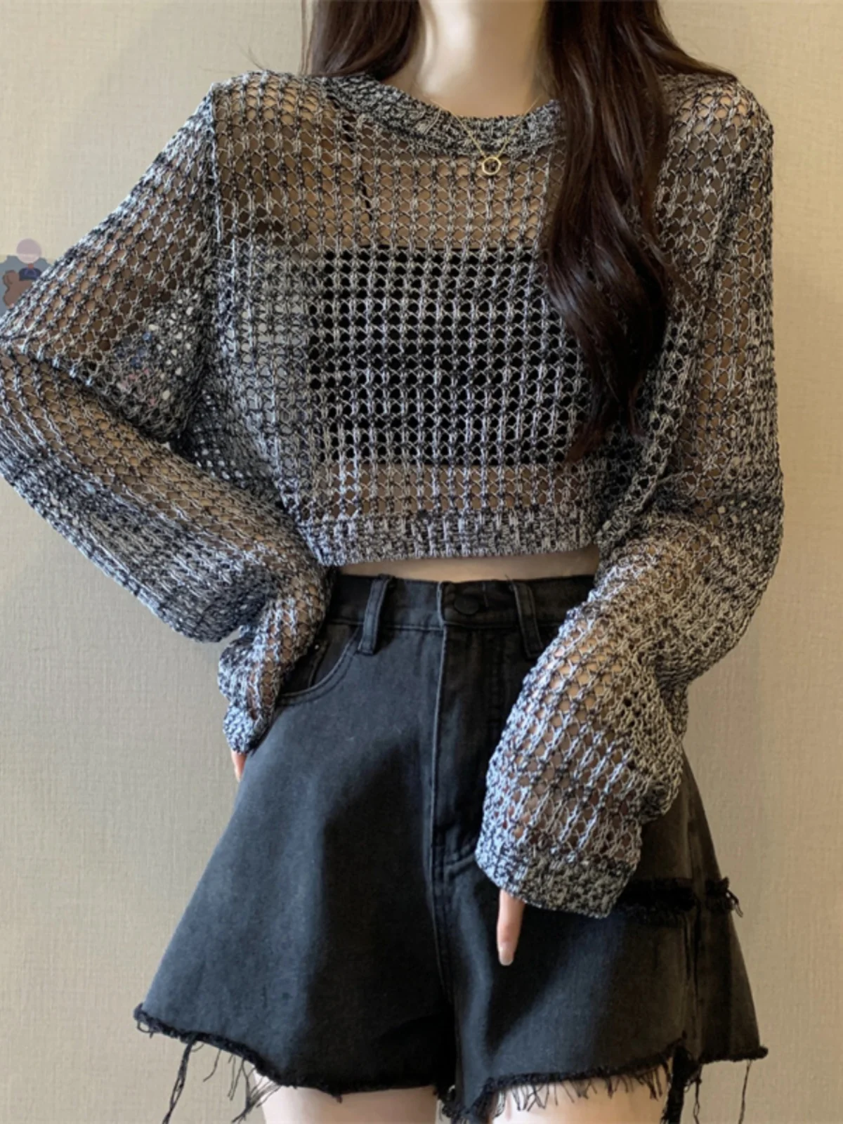 Slim Fit Hollow out Knitwear Short Sleeve Women's Spring New Large Size Fat MM Loose Outerwear Shirt Short Top
Slim Fit Hollow out Knitwear Short Sleeve Women's Spring New Large Size Fat MM Loose Outerwear Shirt Short Top