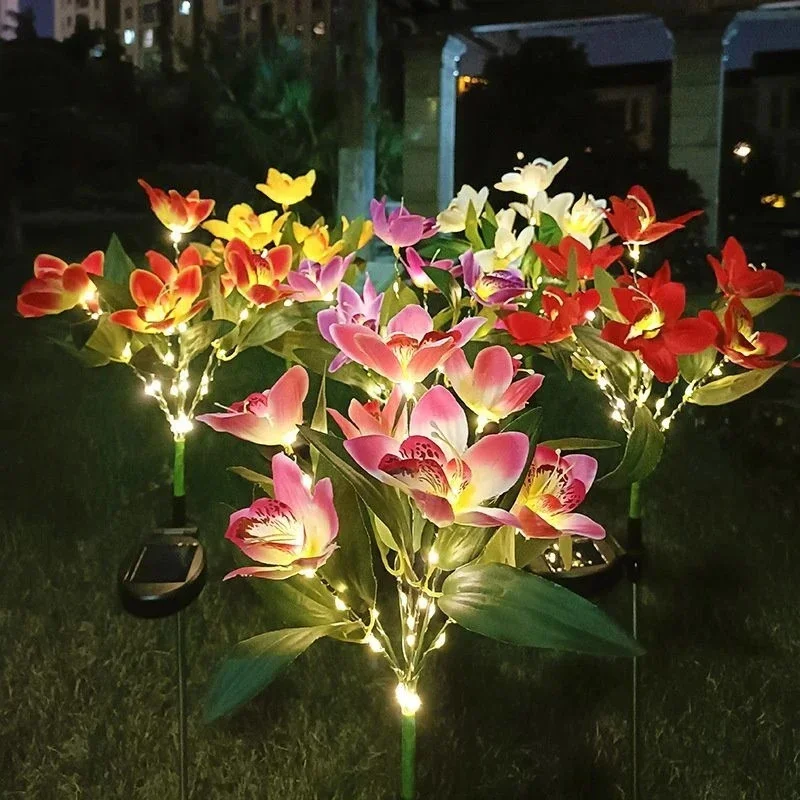 Waterproof Solar Simulation Orchid Ground Lamps Artificial Flower LED Lawn Lamp House Garden Flower Nursery Wedding Decoration
Waterproof Solar Simulation Orchid Ground Lamps Artificial Flower LED Lawn Lamp House Garden Flower Nursery Wedding Decoration