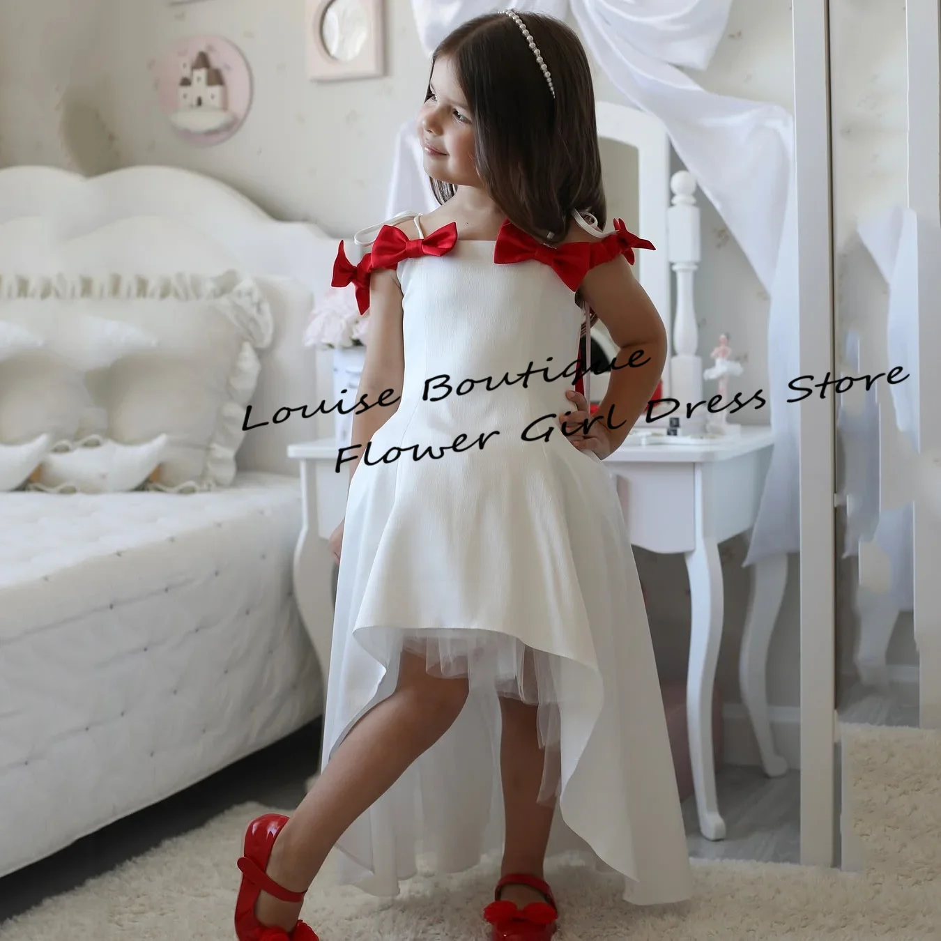 Princess Customized Spaghetti Strap High Low Flower Girl Dress For Wedding Bow Decoration Wedding Party Long Birthday Dress
Princess Customized Spaghetti Strap High Low Flower Girl Dress For Wedding Bow Decoration Wedding Party Long Birthday Dress