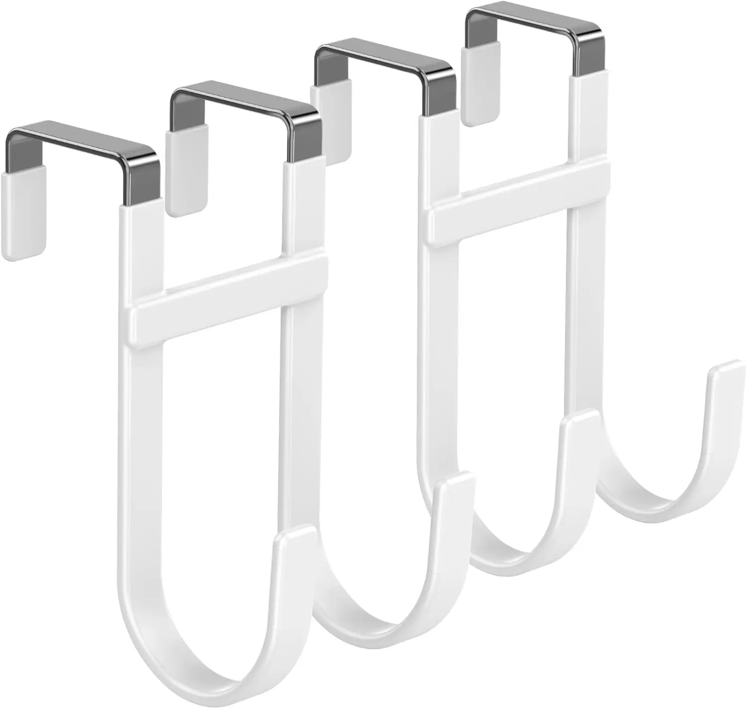 Heavy Duty Over Door Hooks - 2 Pack Dual Hook Organizer, 100lb Capacity, Non-Slip Rubber, Fits Doors Up to 1 3/8" White
Heavy Duty Over Door Hooks - 2 Pack Dual Hook Organizer, 100lb Capacity, Non-Slip Rubber, Fits Doors Up to 1 3/8" White